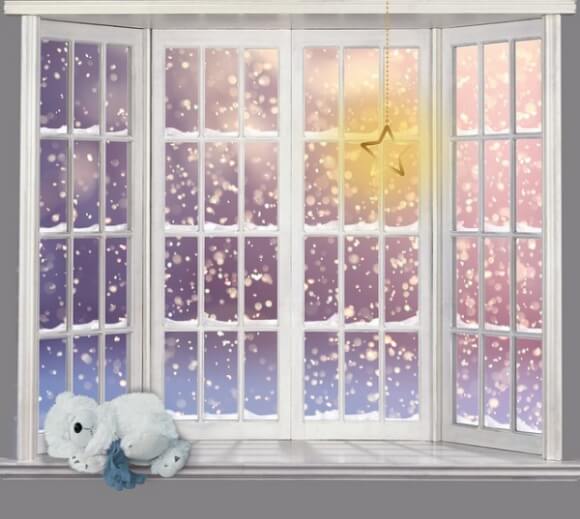 창밖으로 눈내리는 모습