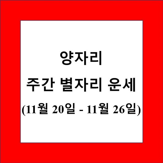 양자리 주간 별자리 운세 제목 상자