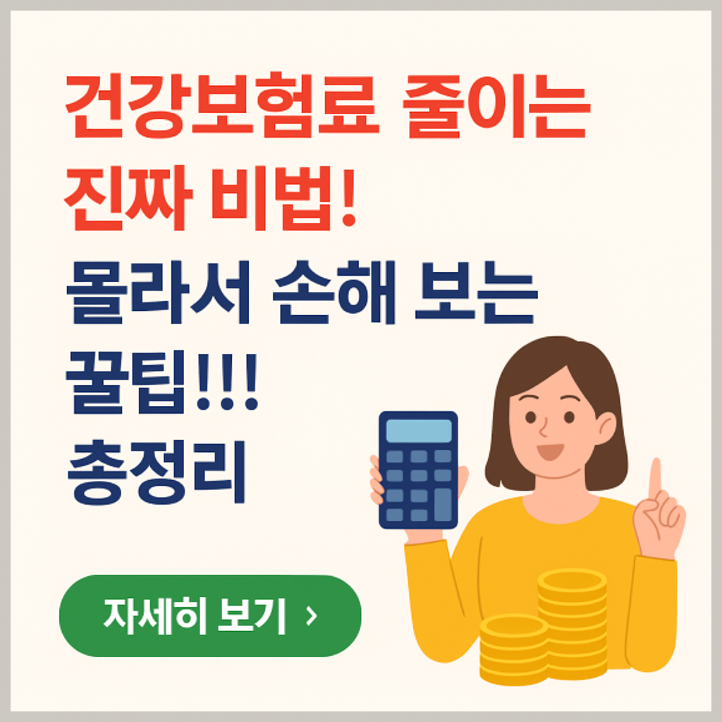 건강보험료 줄이는 진짜 비법! 몰라서 손해 보는 꿀팁!!! 총정리
