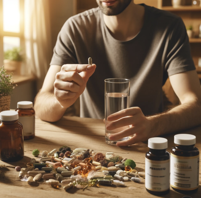 면역력 강화를 위해 식품을 섭취하는 모습