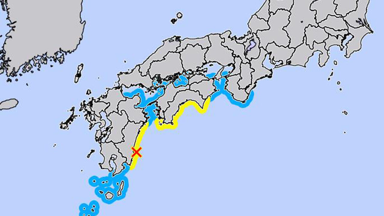 규슈미야자키현 앞바다 6.9규모 지진발생 난카이 대지진과 관련