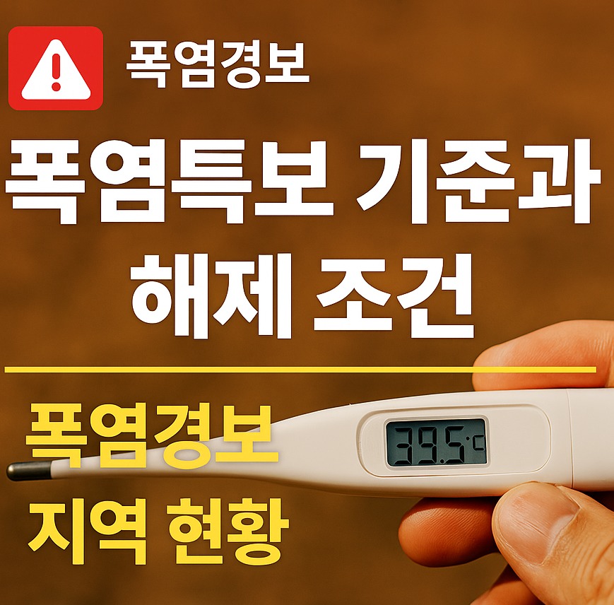 폭염특보 기준과 해제 조건, 폭염경보 지역 현황 총정리