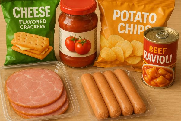 방부제와 첨가물이 많은 가공식품
