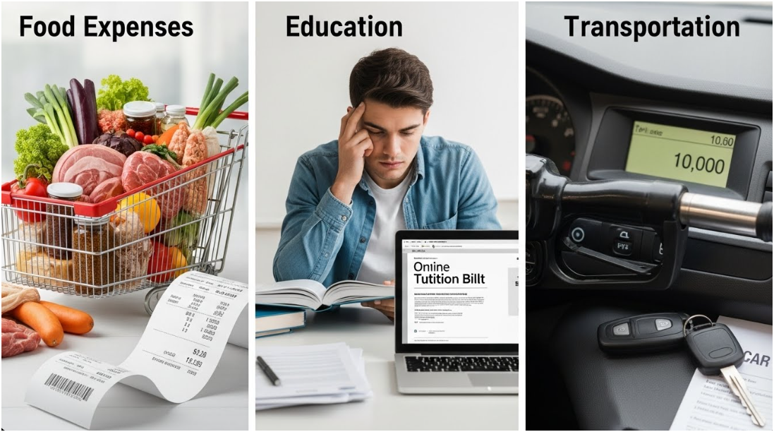 식비, 교육비, 차량비 이미지