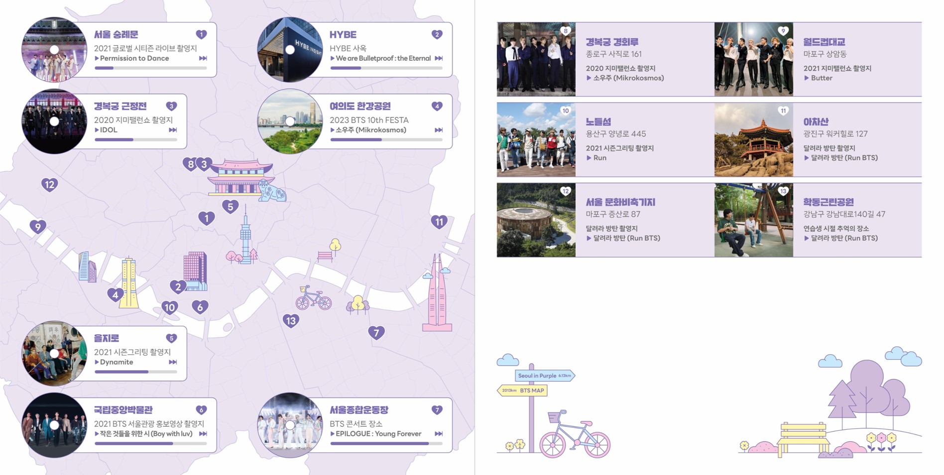 13개 명소 지도