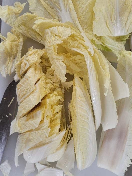 배추 알배기 썰기