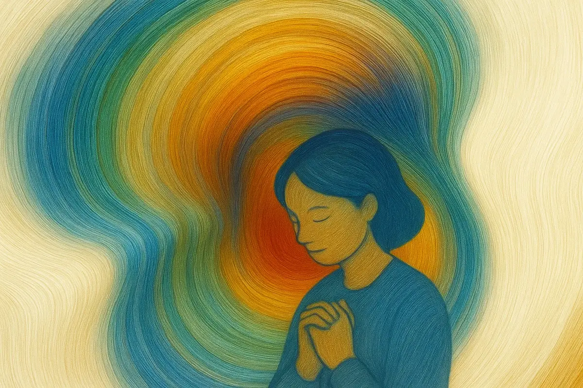 마음챙김을 표현한 컬러풀한 일러스트