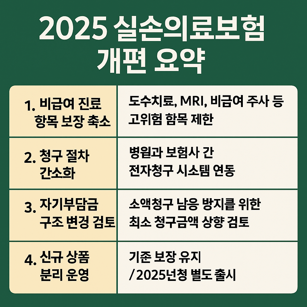 실손의료보험 개편 요약