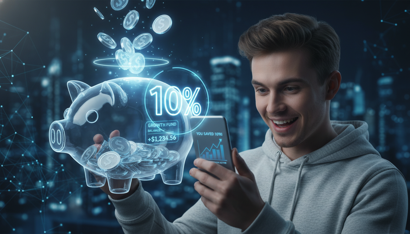 스마트폰으로 2026 청년미래적금 10% 우대금리 혜택을 확인하며 미소 짓는 청년