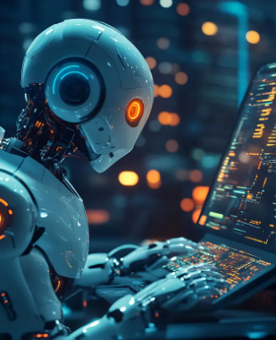 Generative AI가 노트북으로 코딩하는 사진