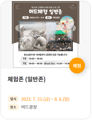 보령 머드축제 일정