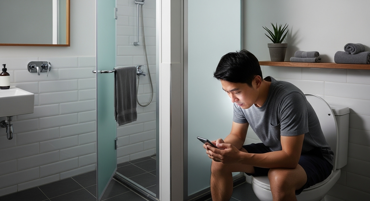 스마트폰 보며 화장실에 오래 앉는 습관, 건강에 치명적일 수 있다