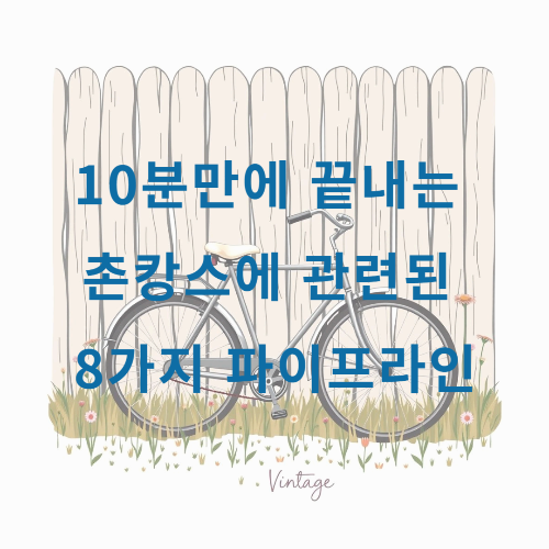 10분만에 끝내는 촌캉스에 관련된 8가지 파이프라인