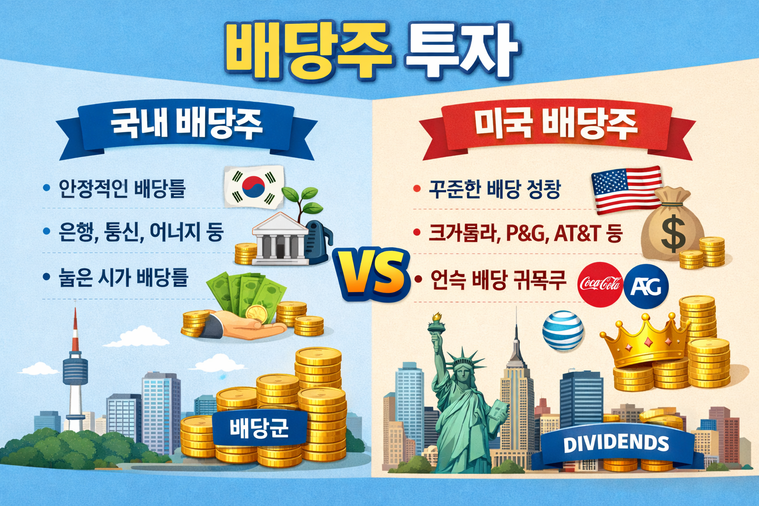 국내 배당주와 미국 배당주 비교