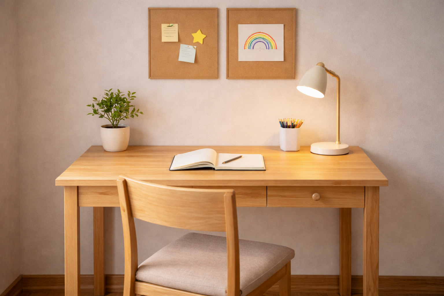 깔끔하게 정리된 공부 책상 풍수, 집중력을 높이는 미니멀 공부 환경