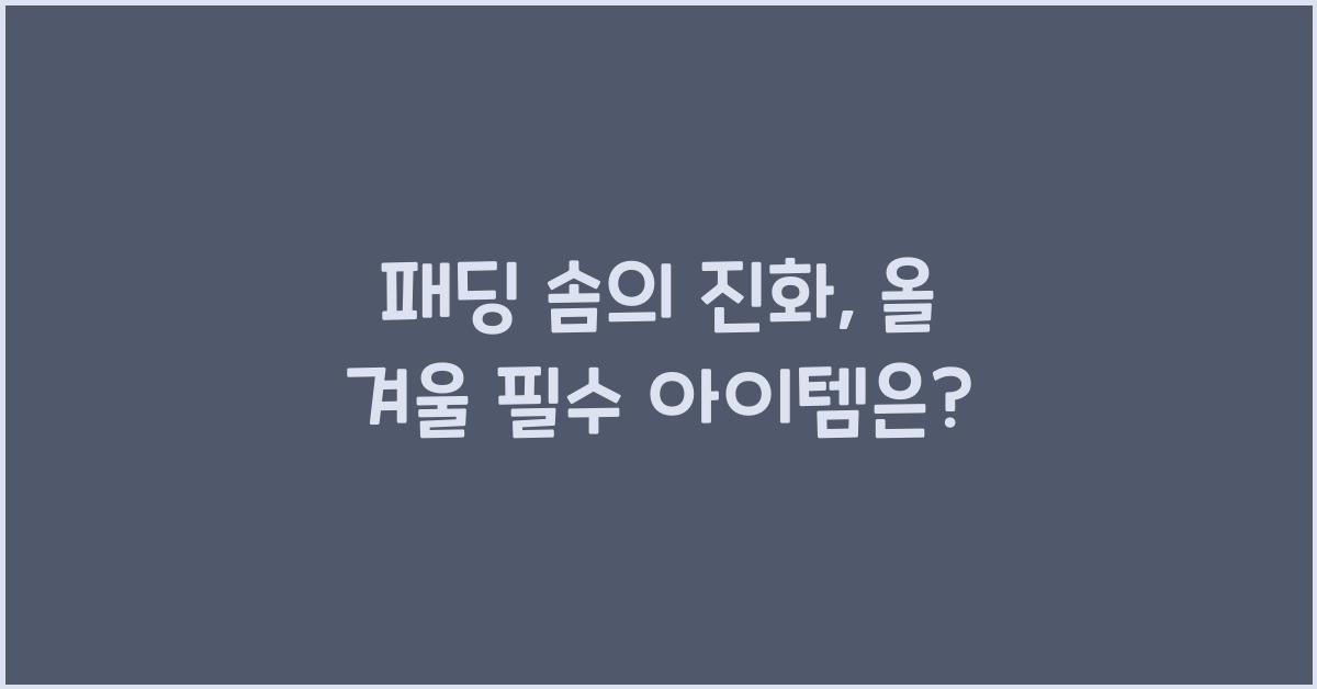 패딩 솜