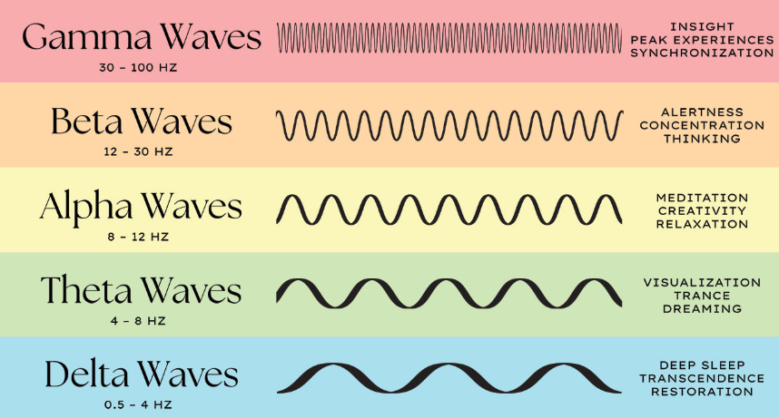 각 뇌파의 곡선 크기와 끼치는 영향