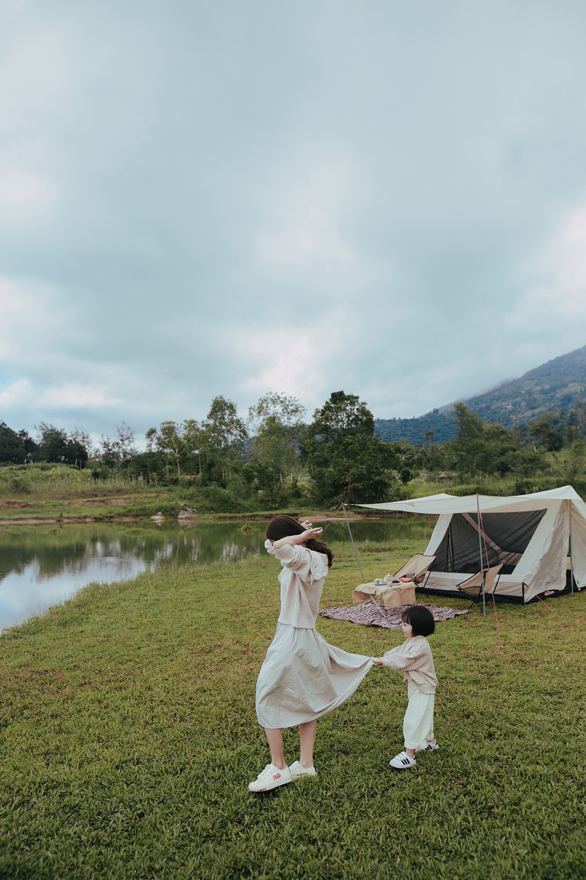 가족 캠핑 관련 사진