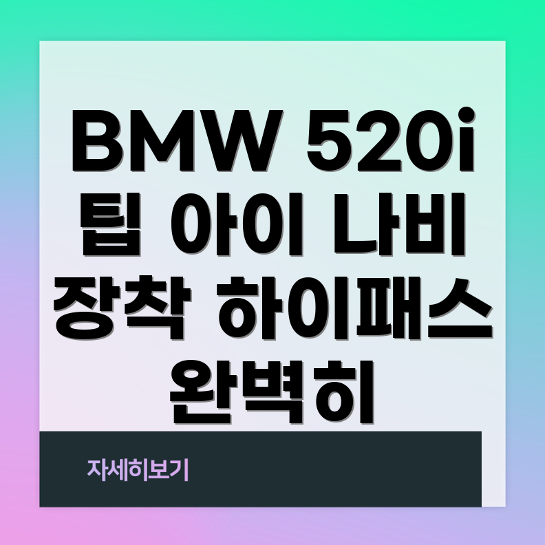BMW 520i 아이나비 하이패스 장착