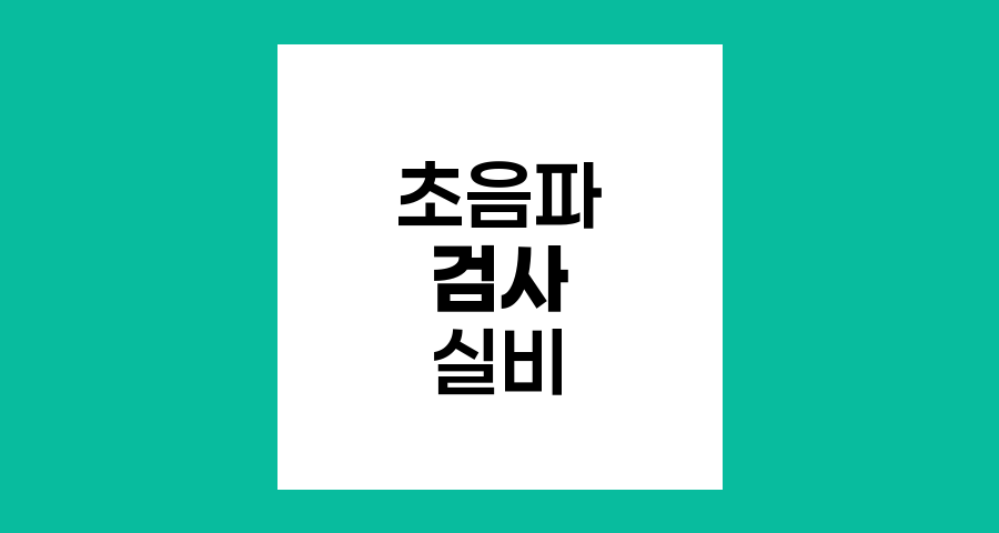 초음파 검사 비용과 실비보험 적용 안내