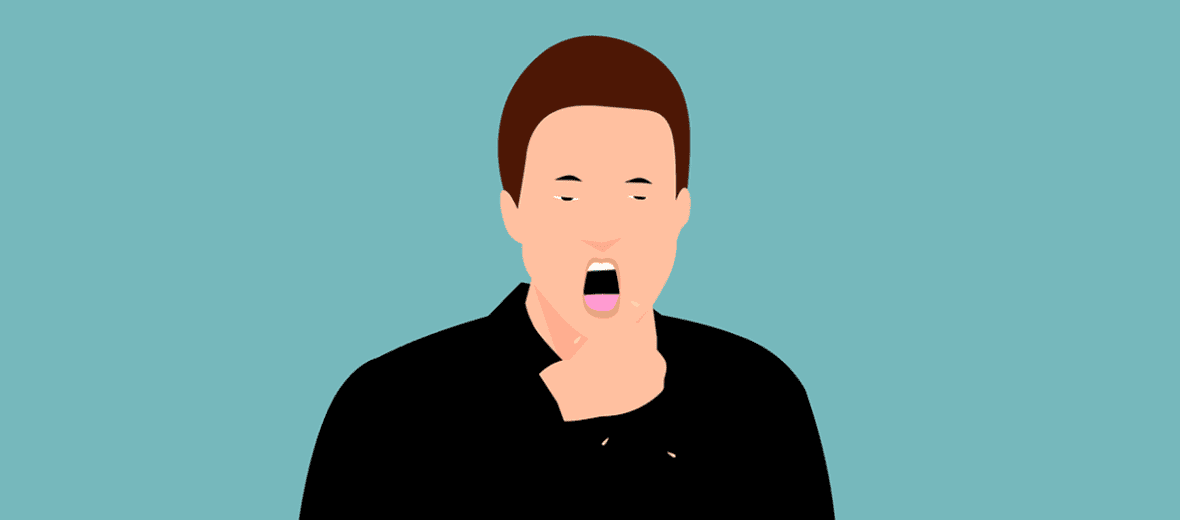 목이 아파 손으로 목을 감싸고 있는 모습