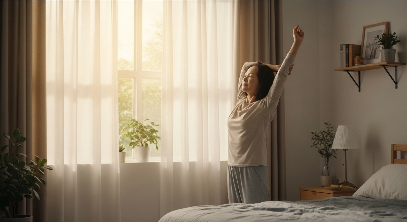 개운한 중년여성