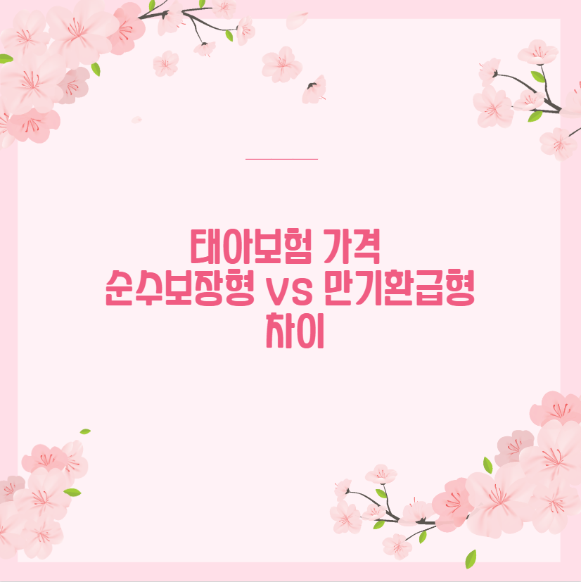 태아보험 가격 순수보장형 vs 만기환급형 차이