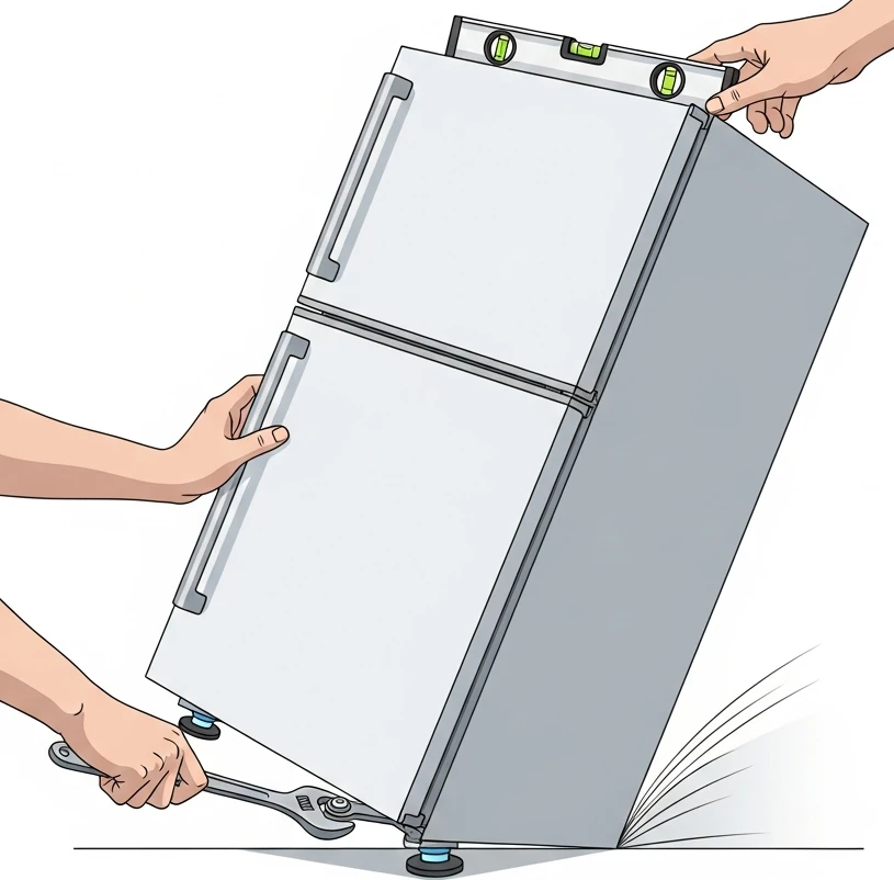 냉장고 기울기 조정