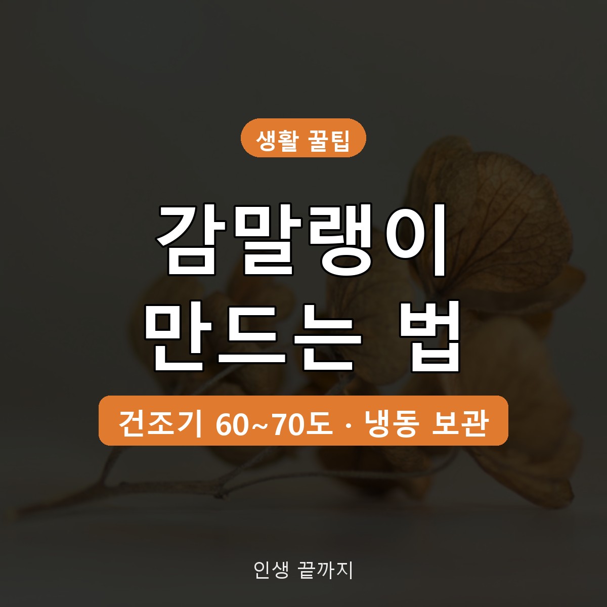감말랭이 만드는 법, 건조기 온도 60~70도&middot;시간&middot;냉동 보관 정리
