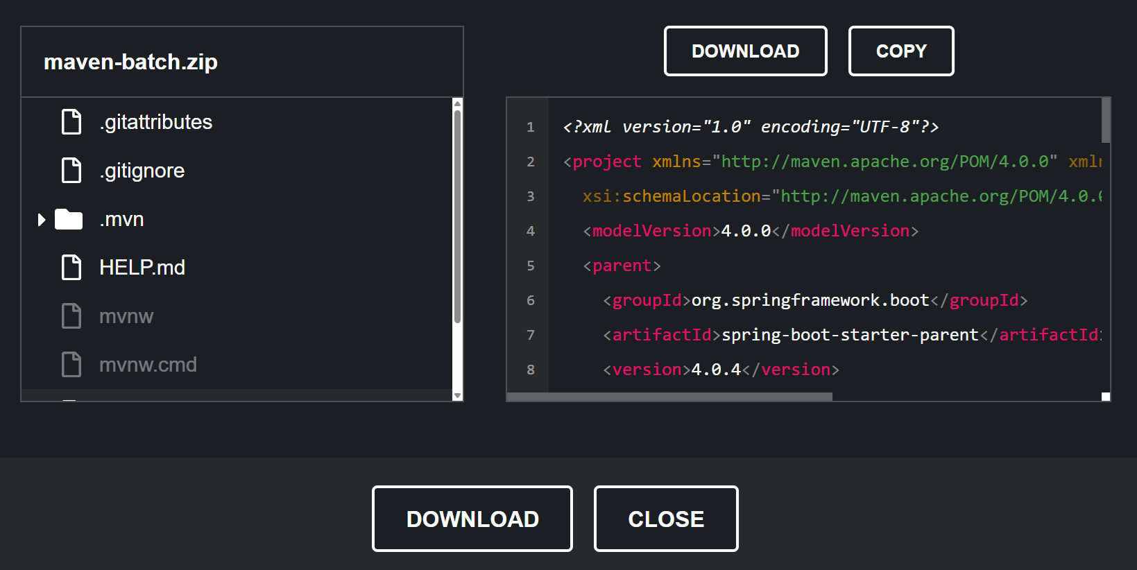 spring initializr