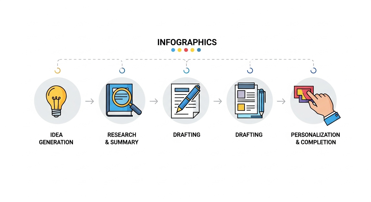AI를 활용한 블로그 글쓰기 자동화 워크플로우를 보여주는 다이어그램