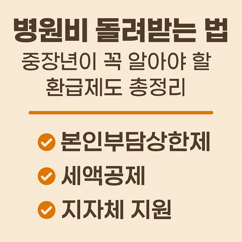 병원비 돌려받는 법, 중장년이 꼭 알아야 할 환급제도 총정리