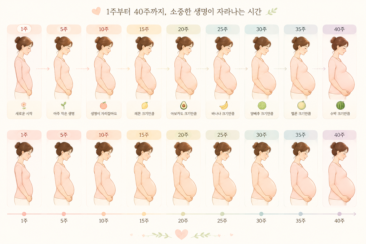 임신 주수별 자궁 크기 변화