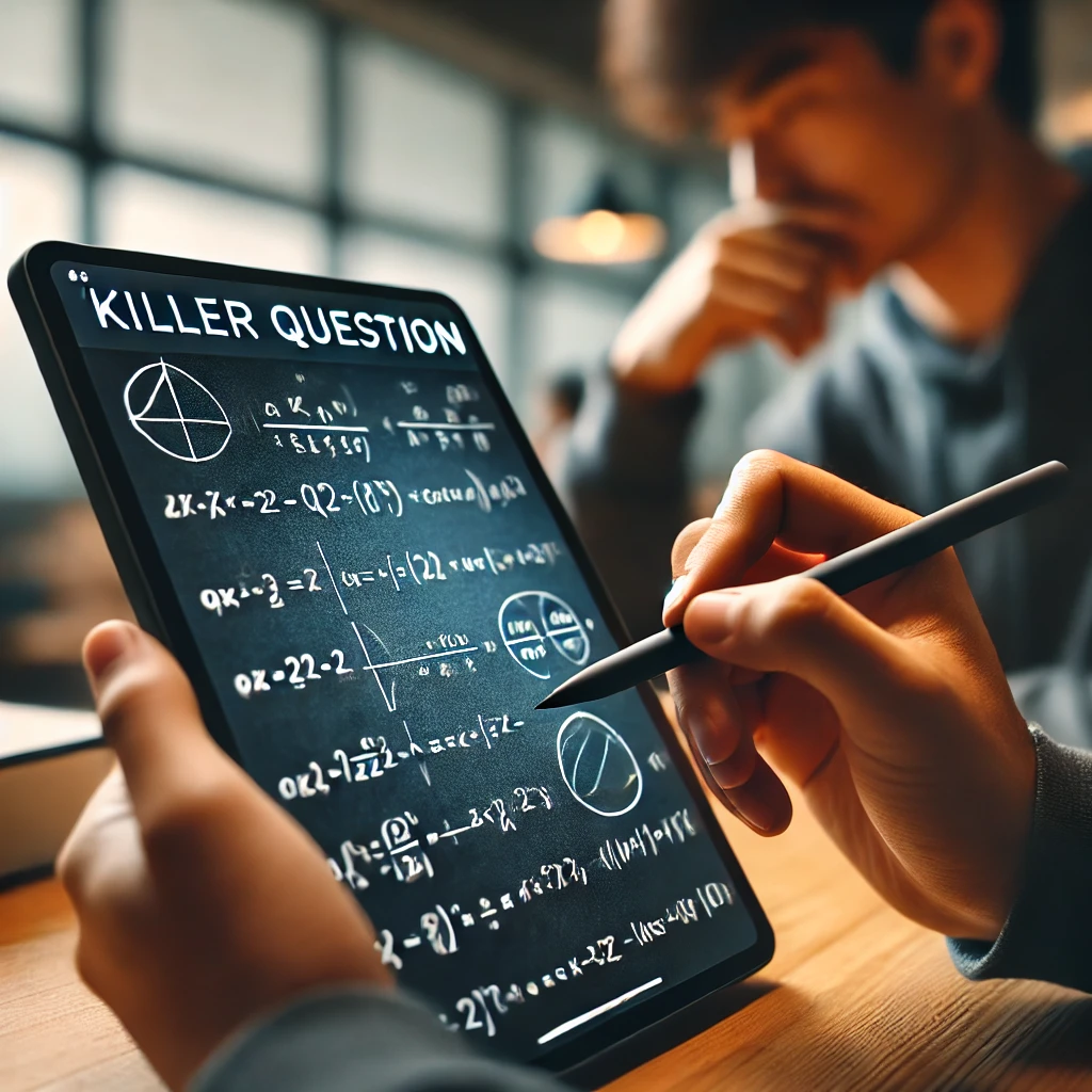 수능 킬러 문제 풀고 있는 학생