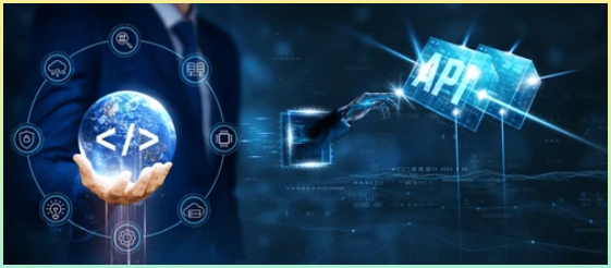 프로그래밍 코드를 통해 API와 연관된 공격 위협을 하는 듯한 이미지 사진