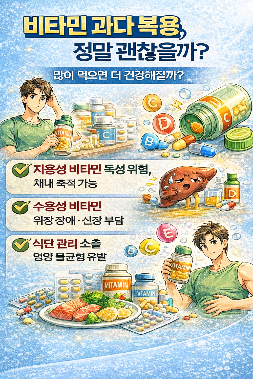 비타민 과다 복용, 정말 괜찮을까?많이 먹으면 더 건강해질까?