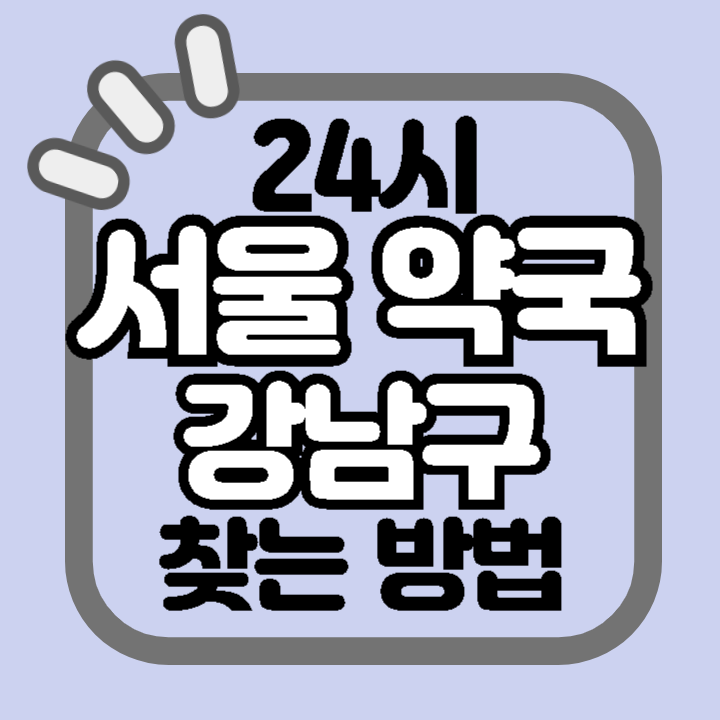 서울 강남구 24시 야간 주말 공휴일 명절 추석 설 약국 병원 동물병원 찾기