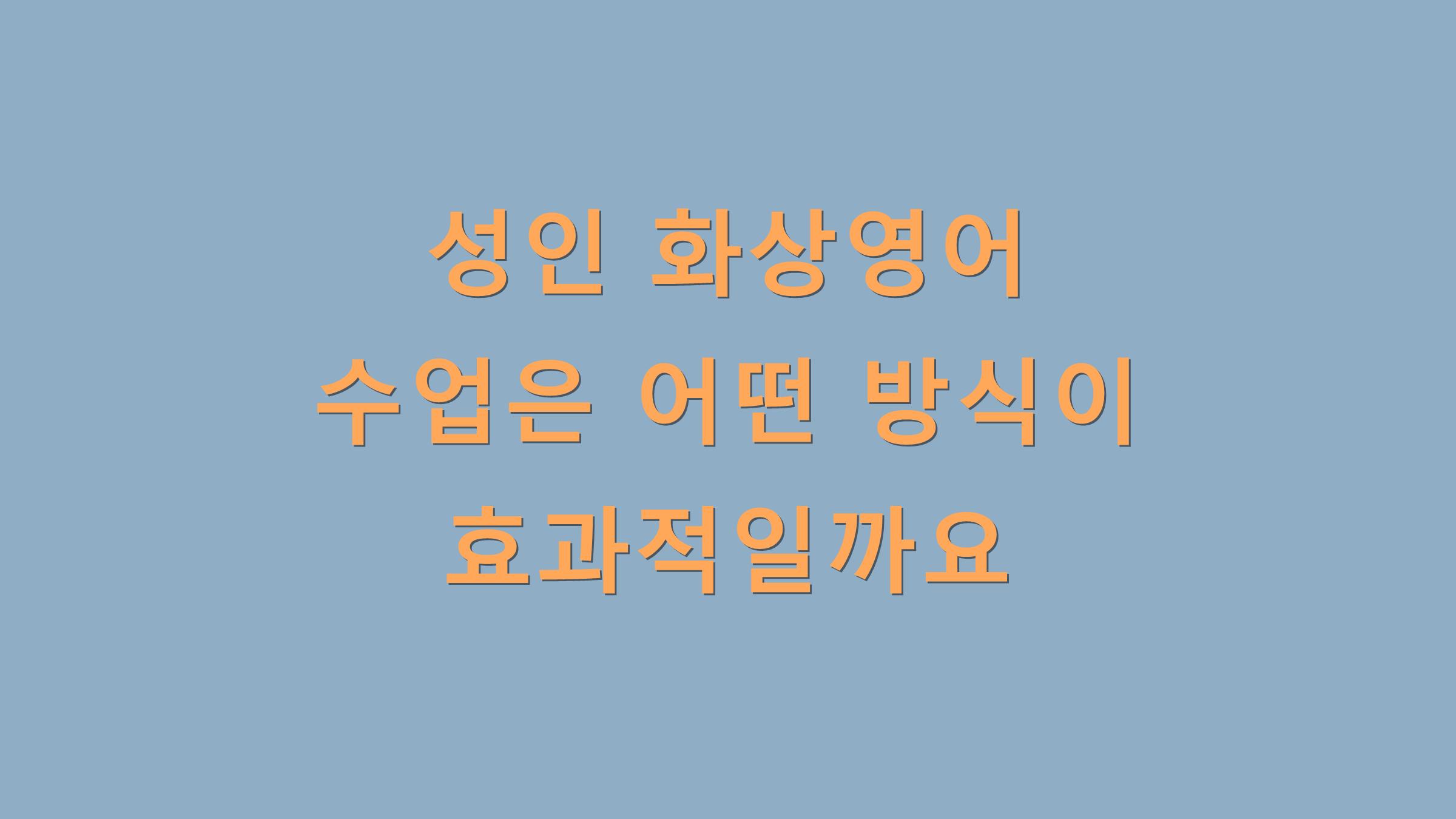 성인 화상영어 수업은 어떤 방식이 효과적일까요