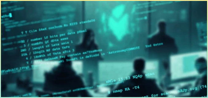 미래 지향적인 사무실 및 디지털 기술 개념 배너 또는 광고의 광각 시각적