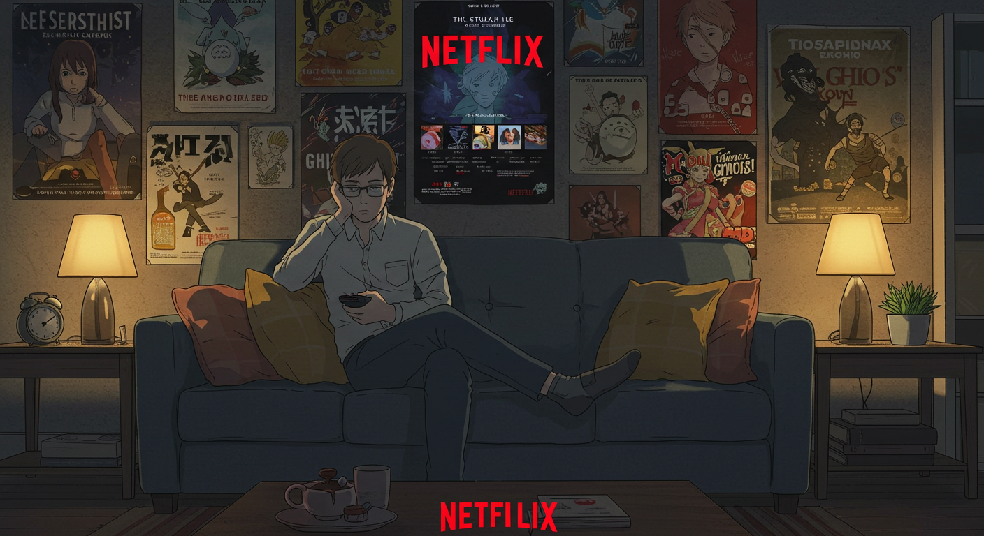 넷플릭스에서 뭘 볼지 고민하는 장면