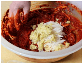 절임배추 속에 양념 만들기