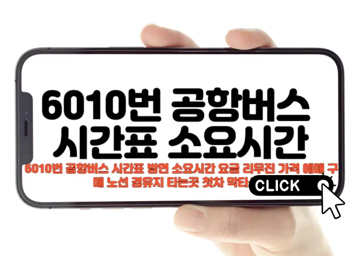 6010번 공항버스 시간표 노선 및 운행 시간 할인 운임 경유지 유실물