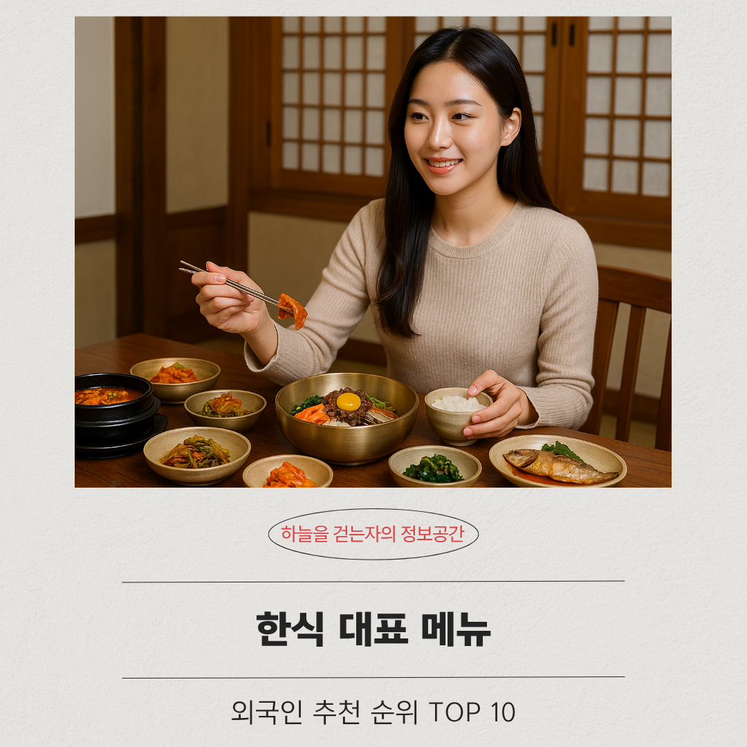 한식 대표 메뉴, 외국인 추천 순위 TOP 10