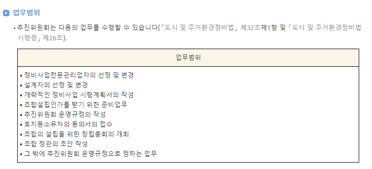 재건축 절차 중 추진위원회 업무 범위