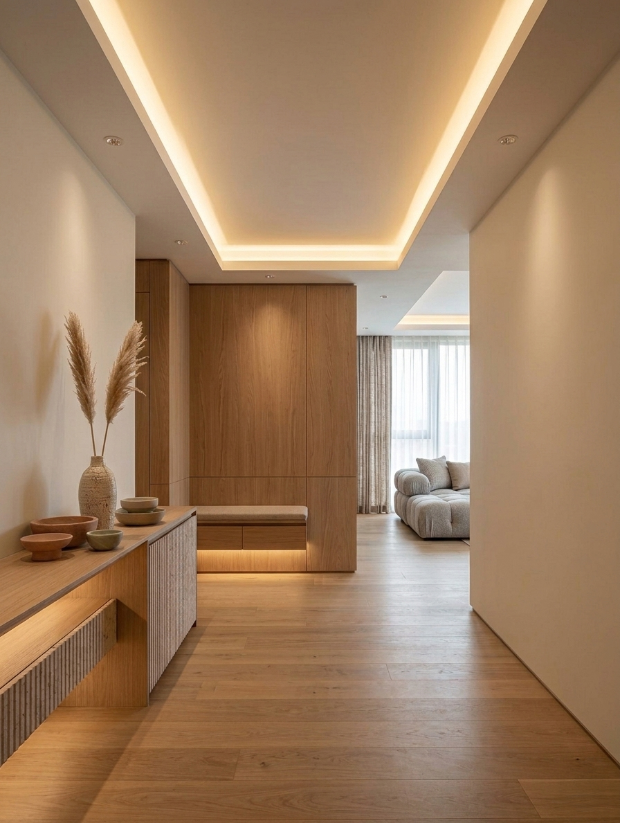 호텔 무드를 연출한 안락함 있는 리빙 인테리어 이미지