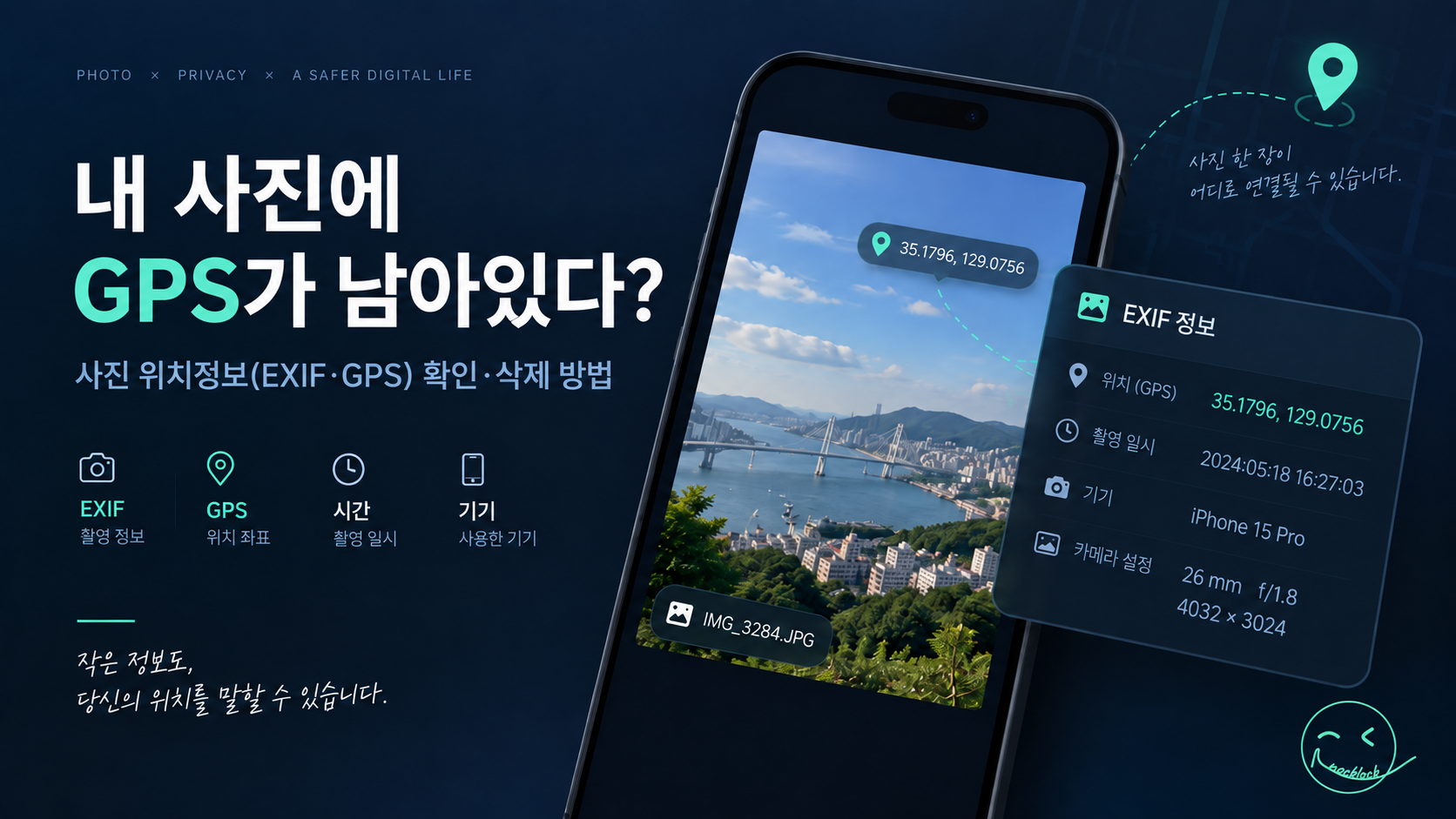 사진에 정보가 남아있다
