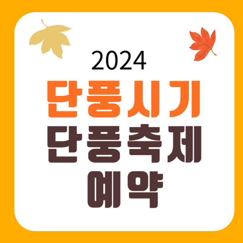 2024 단풍시기