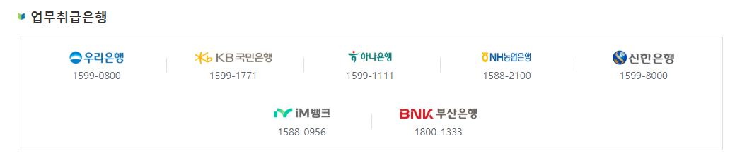 청년전용 버팀목전세자금 업무취급은행