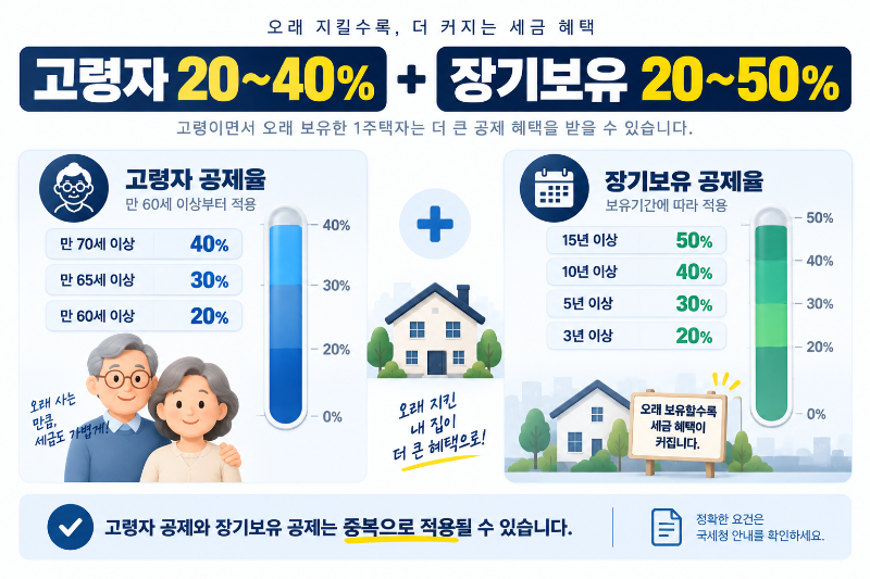 부부 공동명의 1주택자 특례 고령자와 장기보유 종부세 세액공제율
