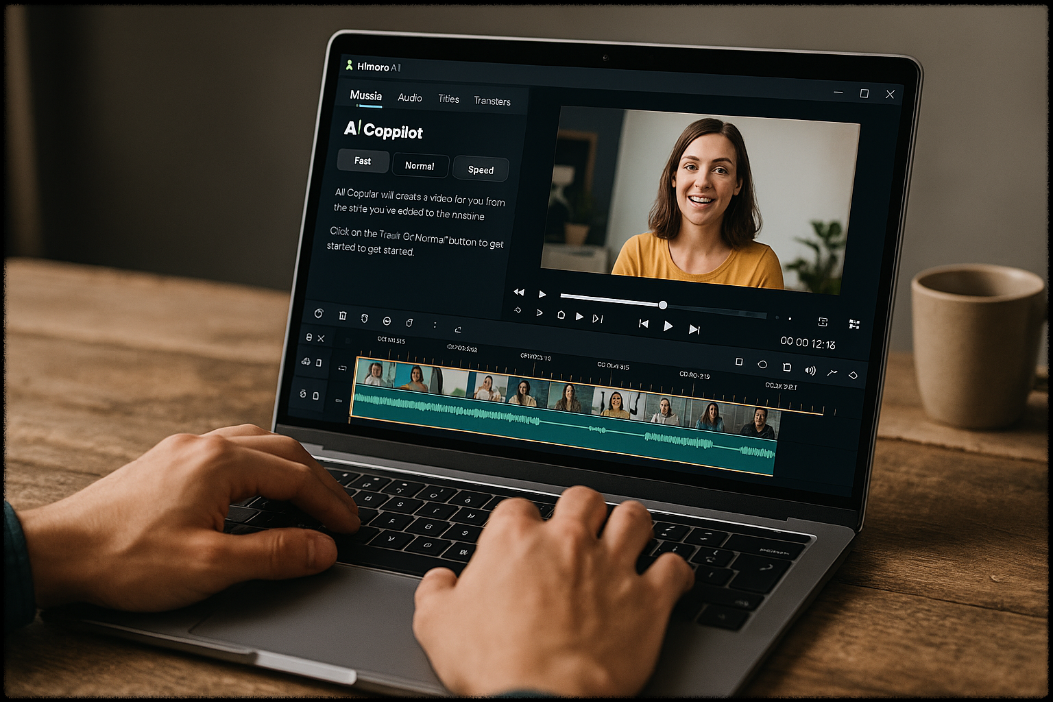 영상 편집 중인 사용자 모습